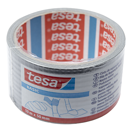 Banda adeziva pentru reparatii Tesa BASIC Duct Tape – 58586,  gri metalizat, 50 mm