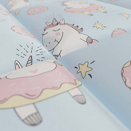 Panou decorativ tapitat, Kids Unicorn, patrat, 300 x 300 x 37 mm