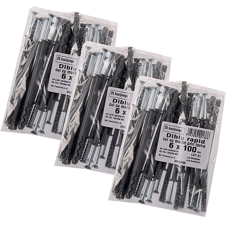 Diblu rapid Y cu surub, 6 x 60 mm, 100 buc/punga