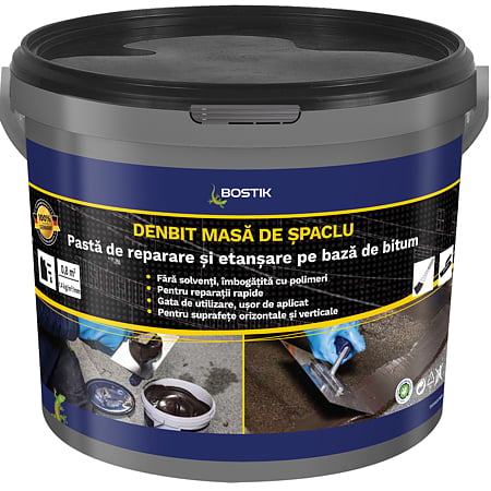 Pasta de reparare si etansare pe baza de bitum Denbit Bostik, negru, 7 kg