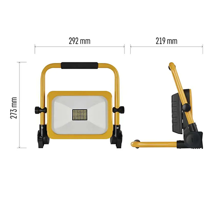 Proiector portabil reîncărcabil Emos ACCO, 5V, 30W, lumină rece, IP44, 3000 lm