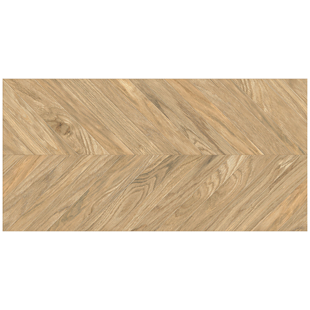 Gresie portelanata exterior/interior KAI Tilia brown, rectificata, tip chevron, mat, decor lemn, maro, 60 x 120 cm
