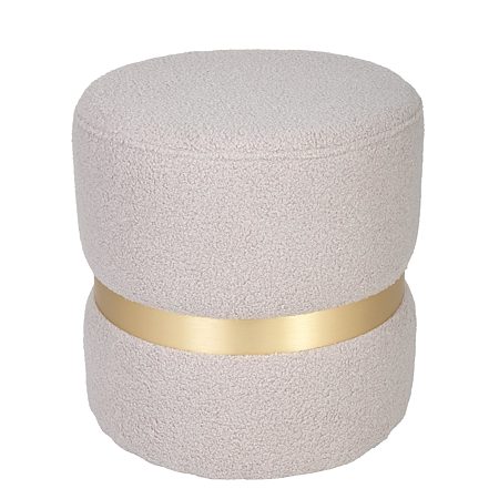 Taburet Ring, inel auriu, stofa crem T05, rotund, 38 x 38 x 40 cm