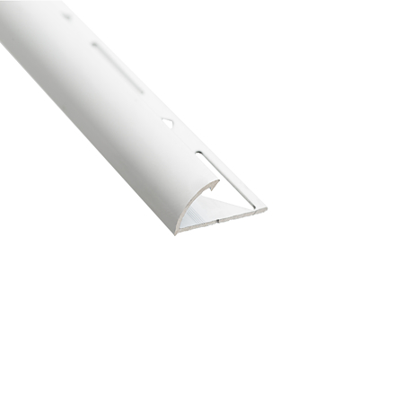Profil de colt exterior SET S53, pentru gresie/faianta, aluminiu, alb, rotund, 2.5 m