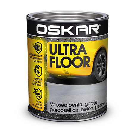 Vopsea beton / piscina Oskar Ultra Floor, cement grey, interior/exterior, 0.75 l