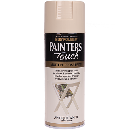 Vopsea spray decorativa Rust-Oleum Painter`s Touchs, alb antic, lucios, interior/exterior, 400 ml