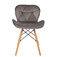 Scaun bucatarie / living Eliza, tapitat, catifea, cadru de lemn, gri, max. 110 Kg., 73 x 47 cm
