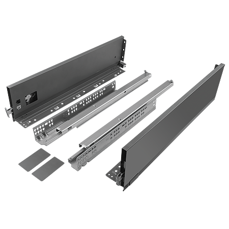 Set sertar slim Teko Premium 4D, otel/plastic, antracit, soft close, 450 mm