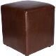 Taburet Cube, tapiterie piele ecologica, maro inchis IP 15611, 45x37x37 cm