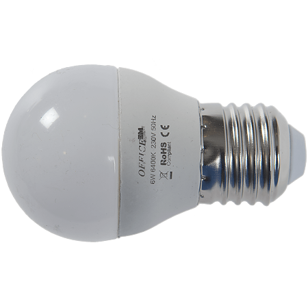 Bec LED Office sferic, E27, 6 W, lumina rece