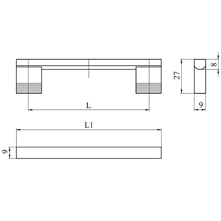 Maner AA323 192 mm, aluminiu mat Maner AA323 192 mm, aluminiu mat