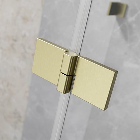 Cabina dus Radaway Essenza Brushed Gold KDJ, culisant, sticla 6 mm, Easy Cleen, 90 x 90 X 200 cm