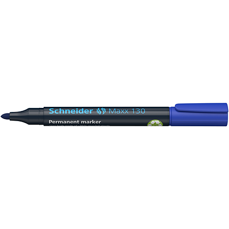 Marker permanent Schneider 130, varf rotund, 3 mm, cu vopsea albastra