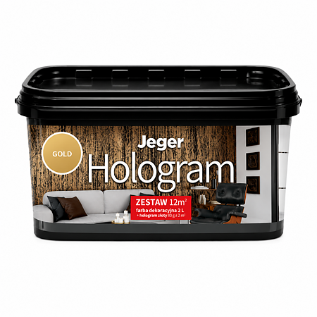 Vopsea decorativa cu folie metalizata si aspect tridimensional, JegerHologram, gold