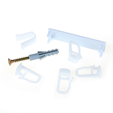 Set accesorii pentru sina perdea sau draperie, plastic, alb, 2 m