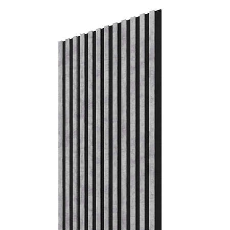 Panou decorativ Linea Acustic ProLine, 12 lamele, MDF, urban gri/negru, interior, 240 x 60.5 x 2 cm