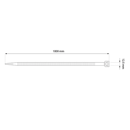 Coliere din plastic, poliamida 6.6, alb, 1000 x 12.5 mm, 50 bucati