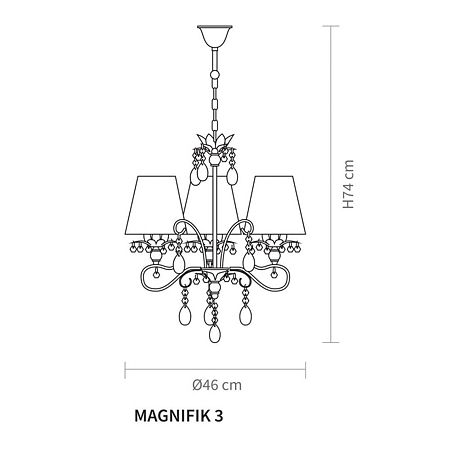 Lustra Magnifik KL103013, alb, 3 x E14, 46 cm Lustra Magnifik KL103013, alb, 3 x E14, 46 cm