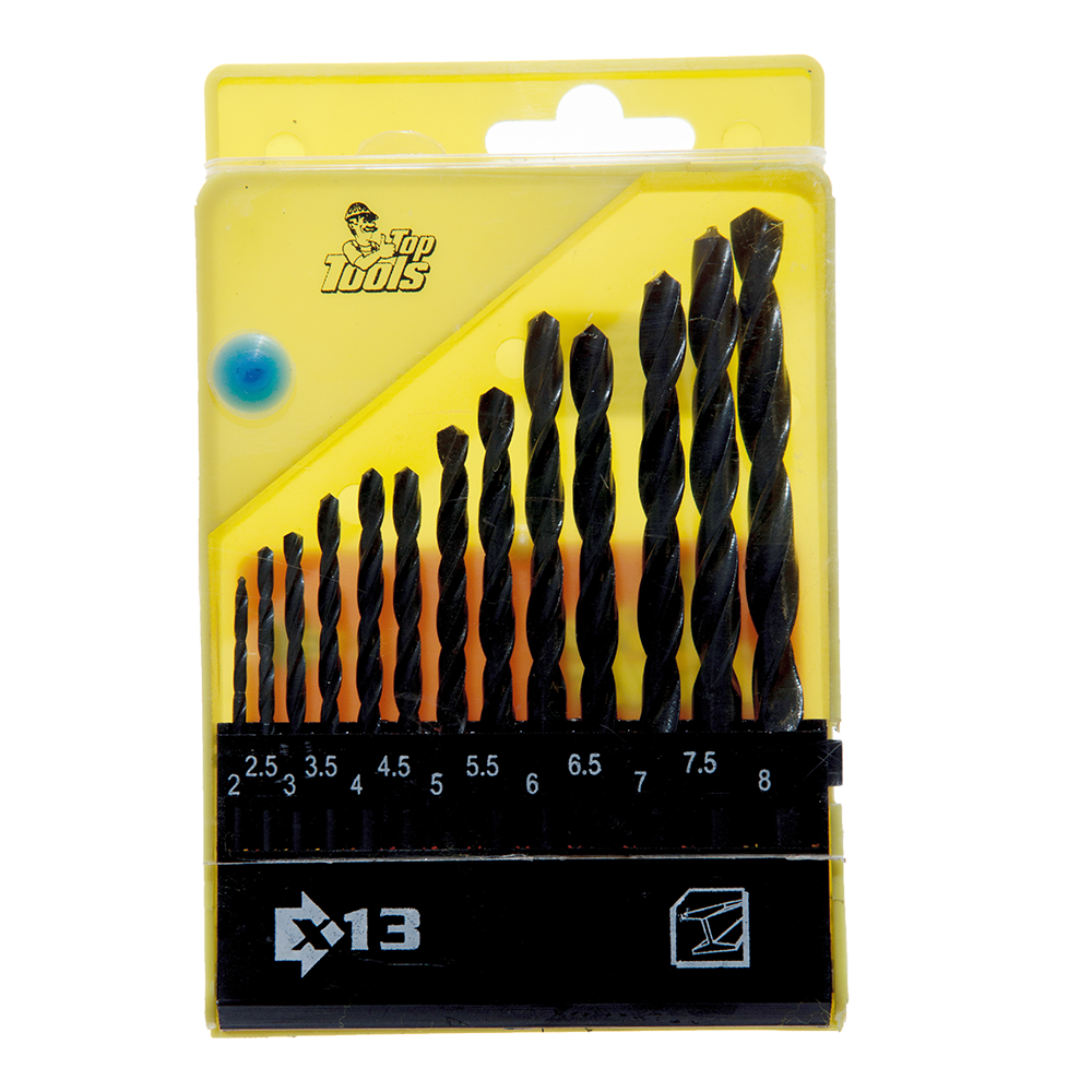 Set 13 burghie Top Tools, Hss 60H718, pentru metal, 2-8 mm