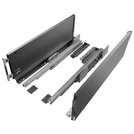 Set sertar soft close Teko Slim, H199, otel, antracit, 40 kg, 400 mm, 18 mm