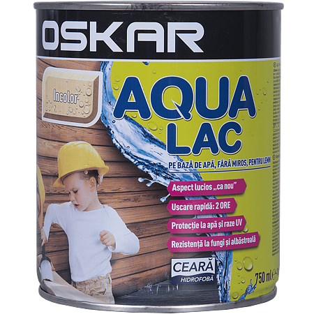 Lac pentru lemn Oskar Aqua, incolor, interior/exterior, 0.75 l