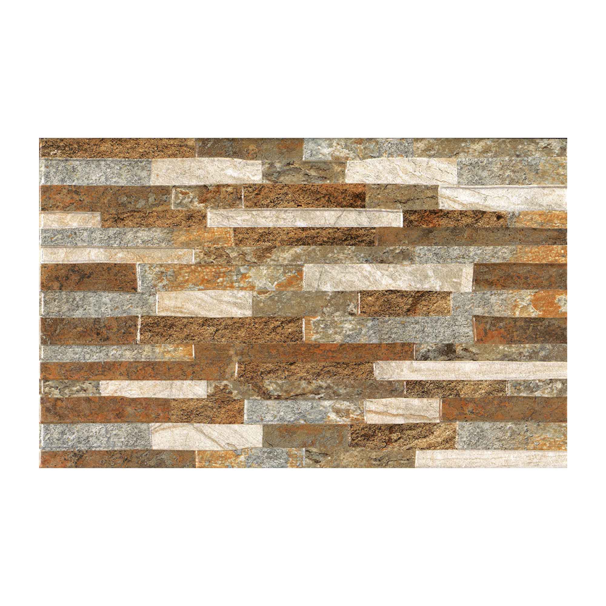 Faianta baie rectificata Cesarom Carving, multicolor, mat, aspect de piatra, 40.2 x 25.2 cm 25.2