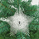 Decoratiune stea acril, plastic, argintiu, 15 cm