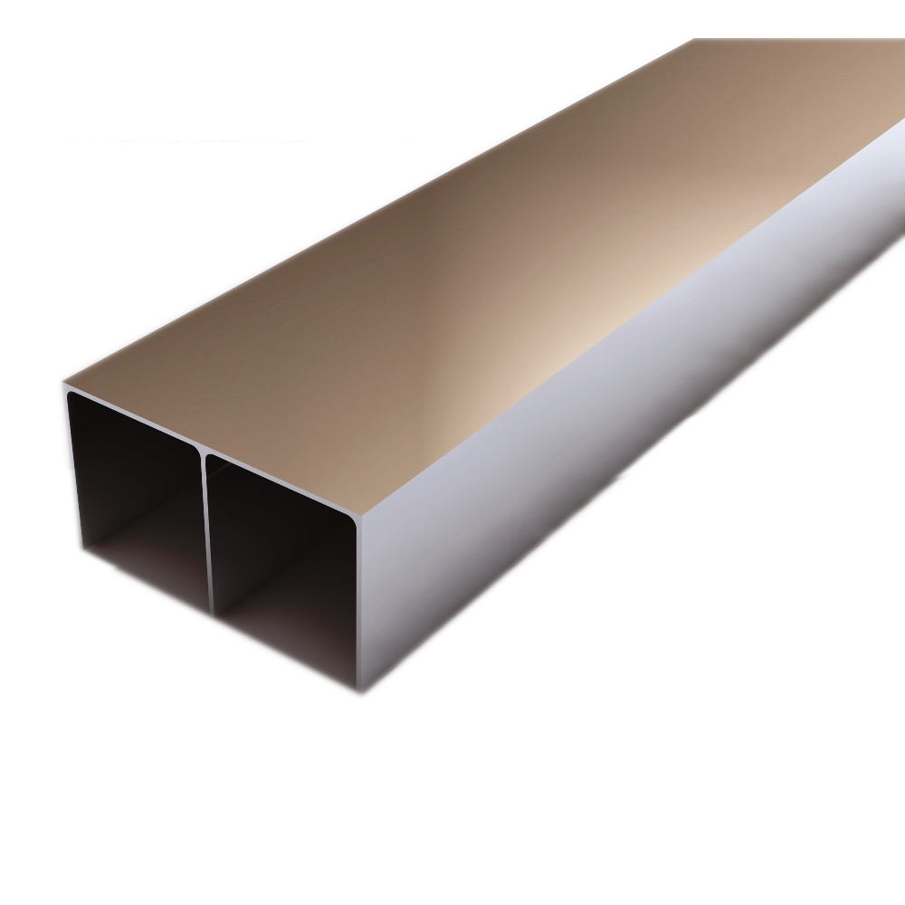 Profil ghidare dublu superior, aluminiu, anodizat mat, 3 m aluminiu