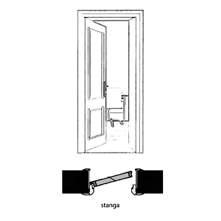 Usa interior cu geam, Gri gol D2 660, dreapta, 202 x 66 x 4 cm cu toc Usa interior cu geam, Gri gol D2 660, dreapta, 202 x 66 x 4 cm cu toc