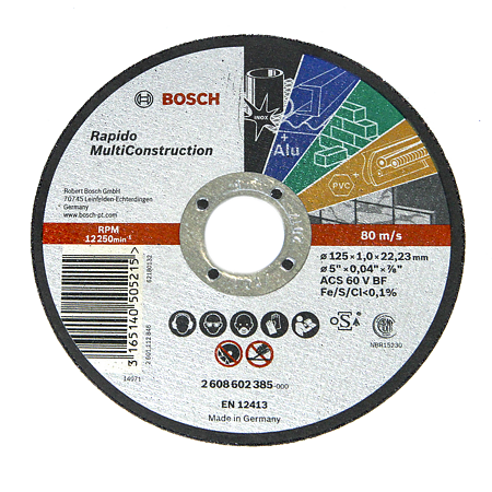 Disc debitare universal, Bosch Rapido Multi Construction, 125 x 22.23 x 1 mm