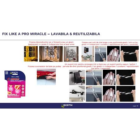 Banda dublu adeziva pentru montaj Bostik Miracle, transparenta, 19 mm x 1.5 m