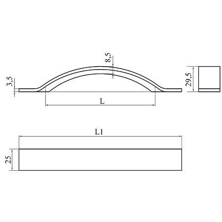 Maner AA319 160 mm, aluminiu mat Maner AA319 160 mm, aluminiu mat