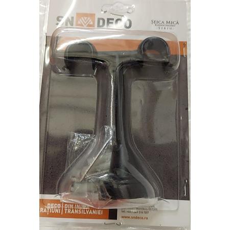 Consola galerie Sndeco, fier forjat, negru, 19 mm, set 2 buc