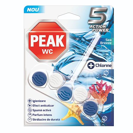 Odorizant solid de toaleta, Peak, sea-chlorine, 50 g