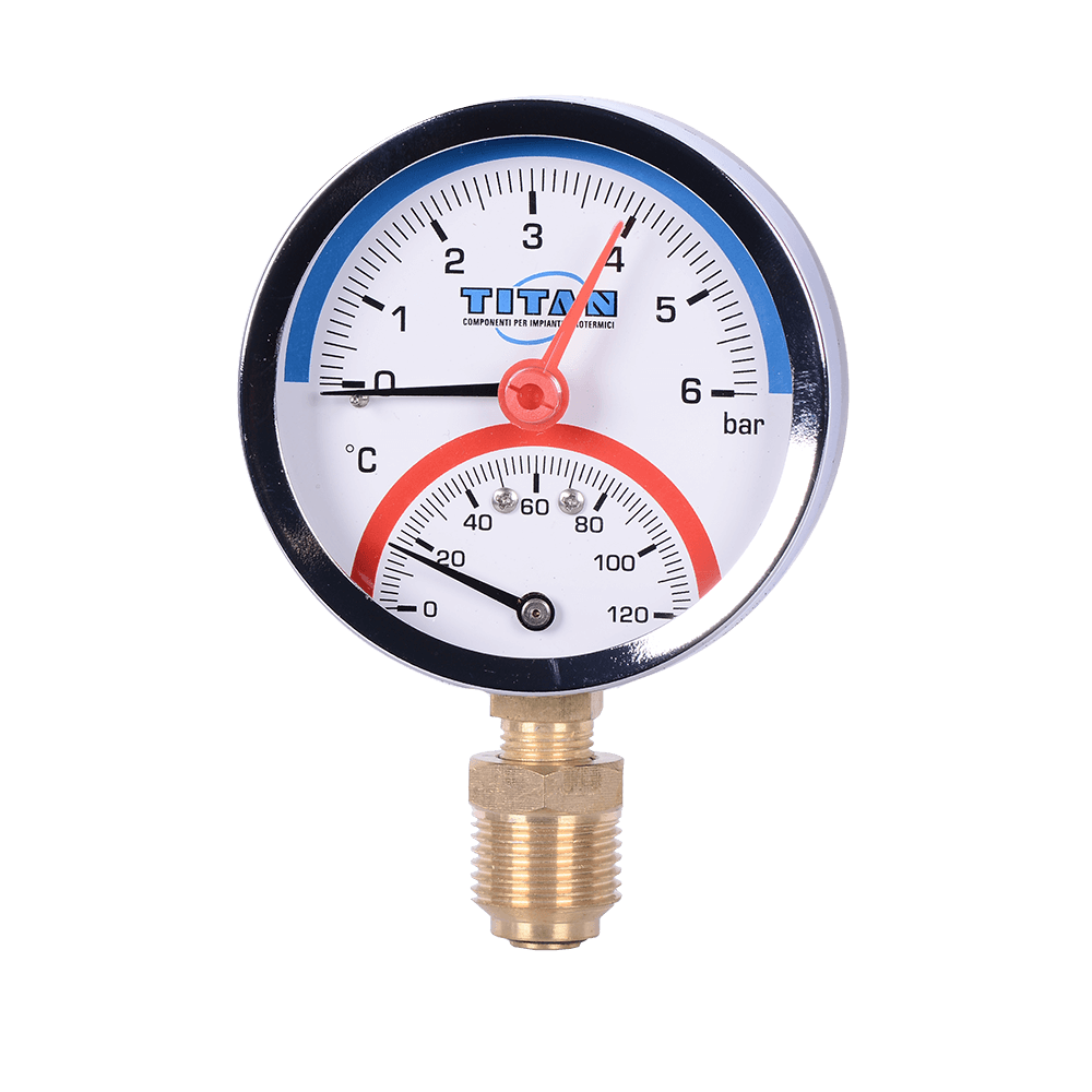 Termomanometru radial Titan, 0-6 bari
