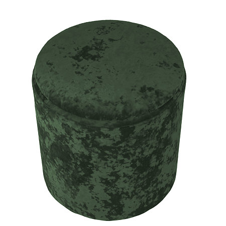 Taburet Nadia, stofa verde E57, cu spatiu depozitare, rotund, 37 x 37 x 42 cm